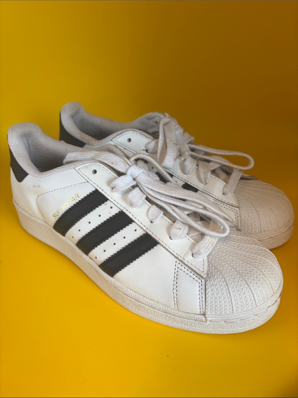 adidas White Sneakers with Black Stripes - Women size 7